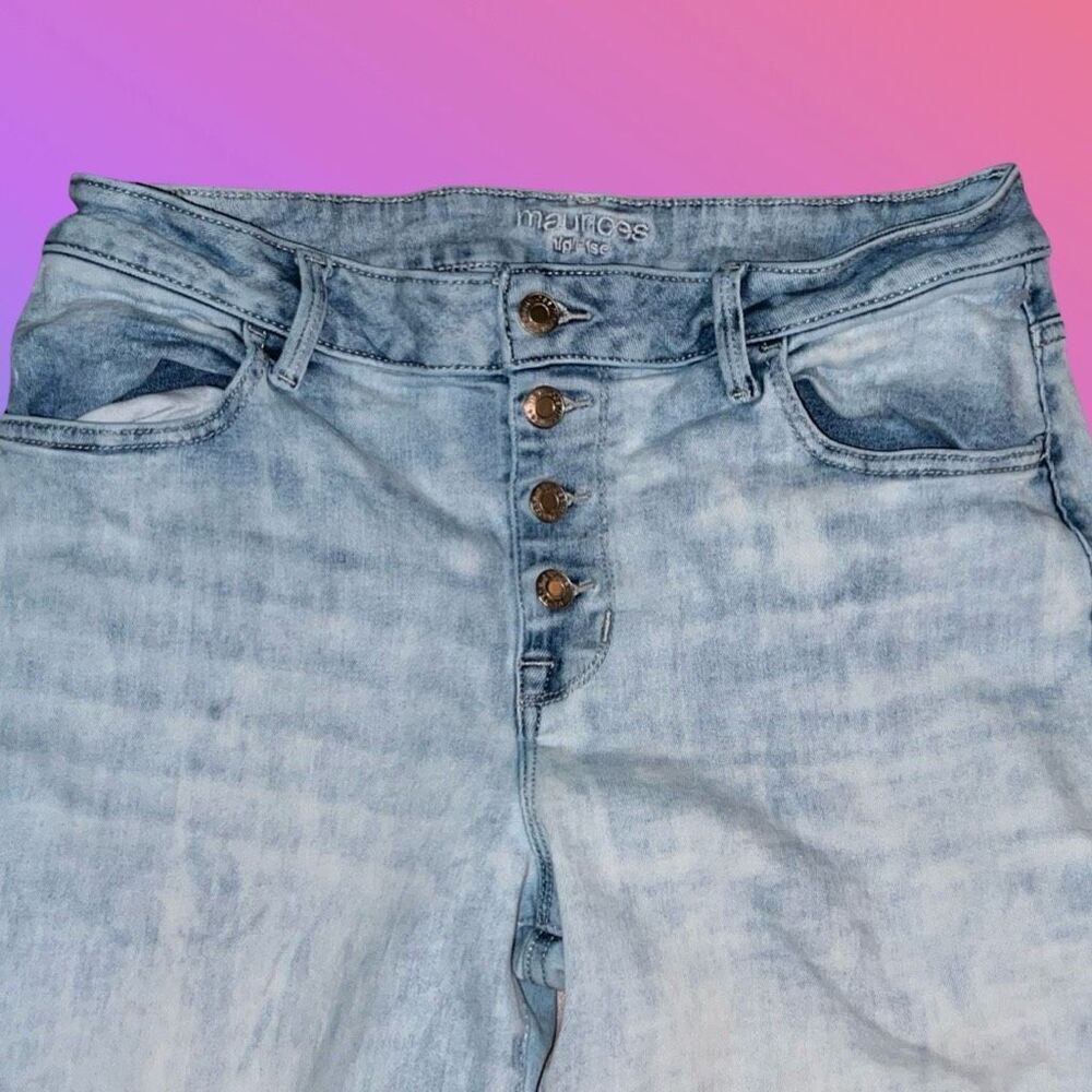 Maurices Button Fly High Rise Jeans Size Large Long 32x30 #168 - Picture 2 of 8